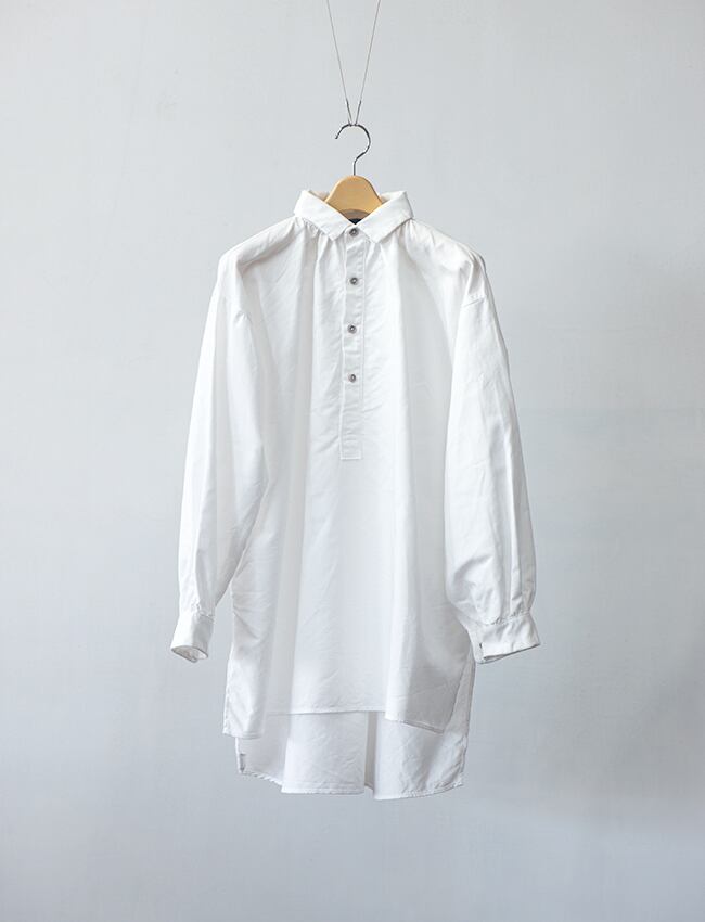 aulico : POTTERY BUTTON SHIRT / WHITE X PURPLE