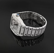 【ICE39】Iced Out Royal Skeleton Watch【Moissanite/SILVER】