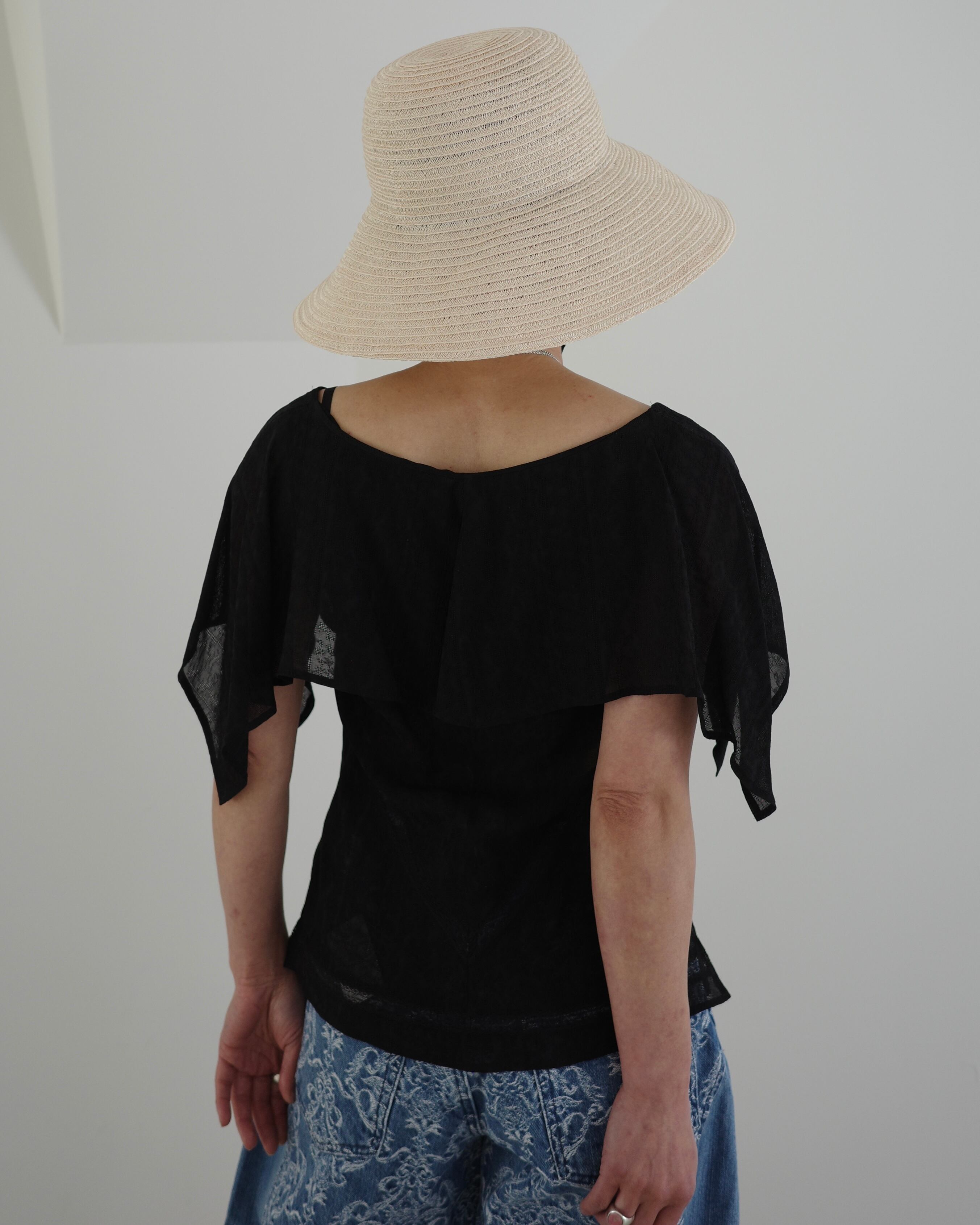 FETICO / LACE JACQUARD TOP -black- | LA VILLA ROUGE