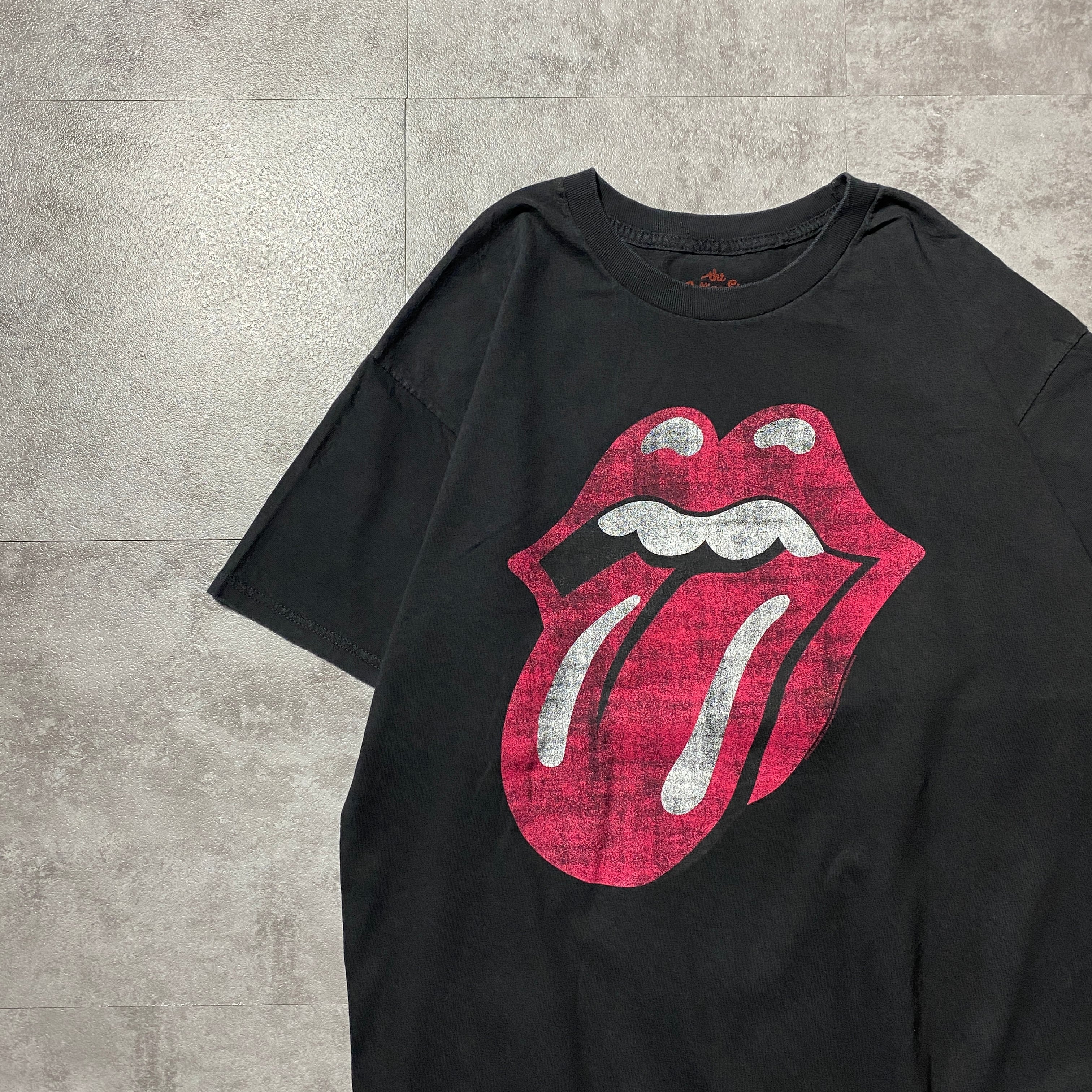 00s ローリングストーンズ メキシコ製 ロゴプリント半袖Tシャツ L ブラック THE ROLLING STONES ローリングストーンズ プリント コピーライト2016