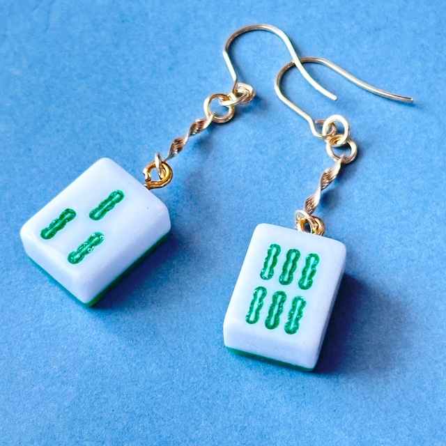 ❁索子❁ミニ﻿麻雀牌ピアス、イヤリング(232)