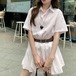 【2点セット】ストライプ柄シャツワンピ＋ベルト ・69423