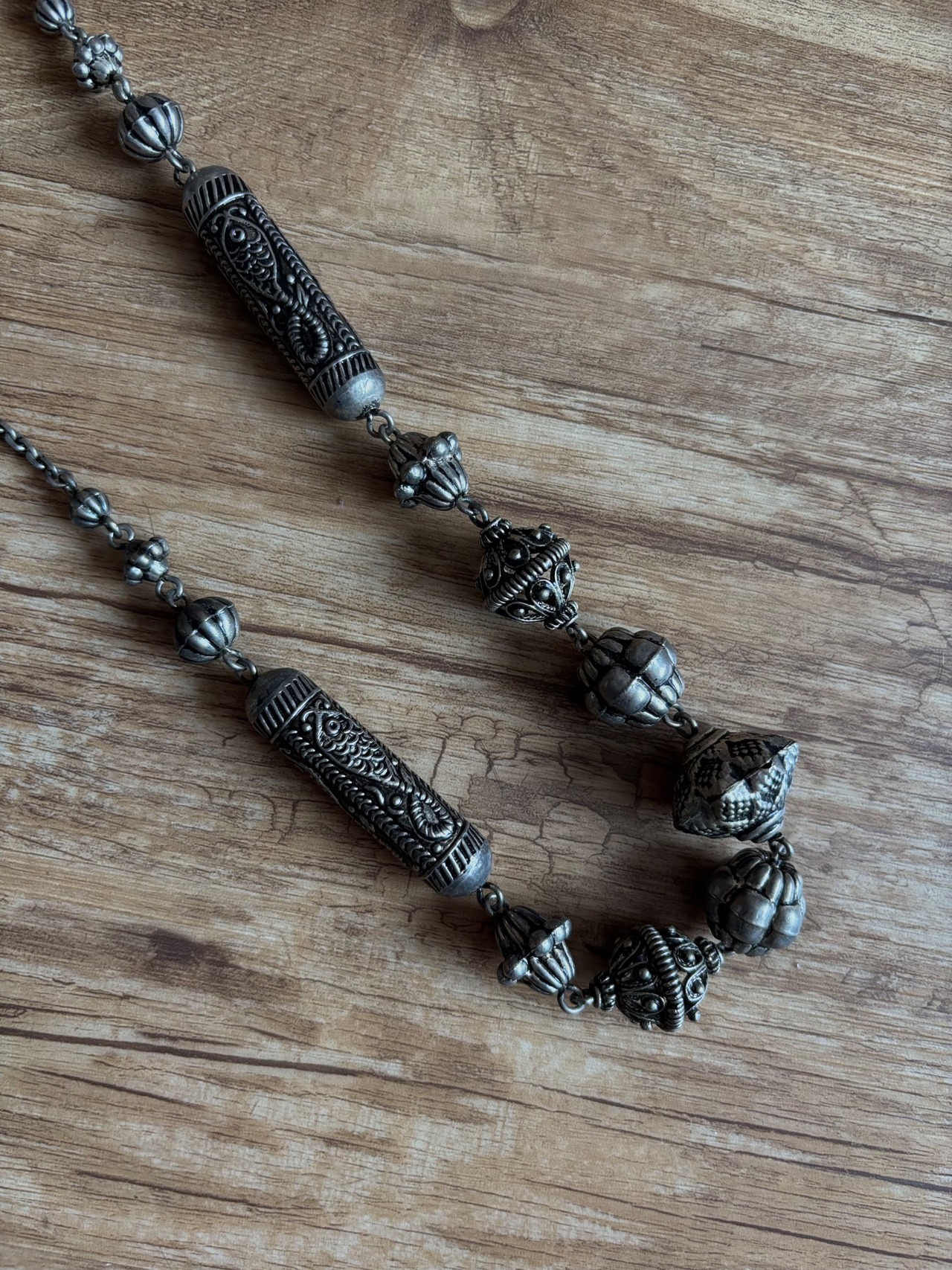 tribal metal long necklace-5147-8
