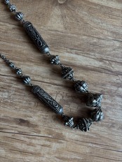tribal metal long necklace-5147-8
