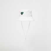 GOXO ゴーエックスオー グリーンハートカジュアルフィットバケットハット ホワイト