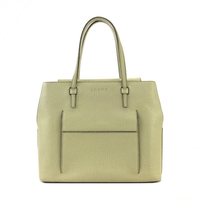 LOEWE　ロエベ　フロントポケット　ロゴ　エンボスレザー　ハンドバッグ　ミント　vintage　ヴィンテージ　オールド　vaihgy