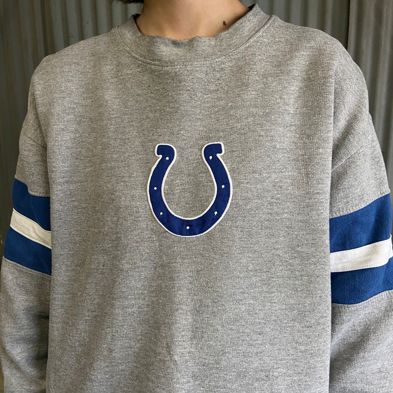 NFL インディアナポリス・コルツ チームロゴ刺繍 スウェットシャツ 