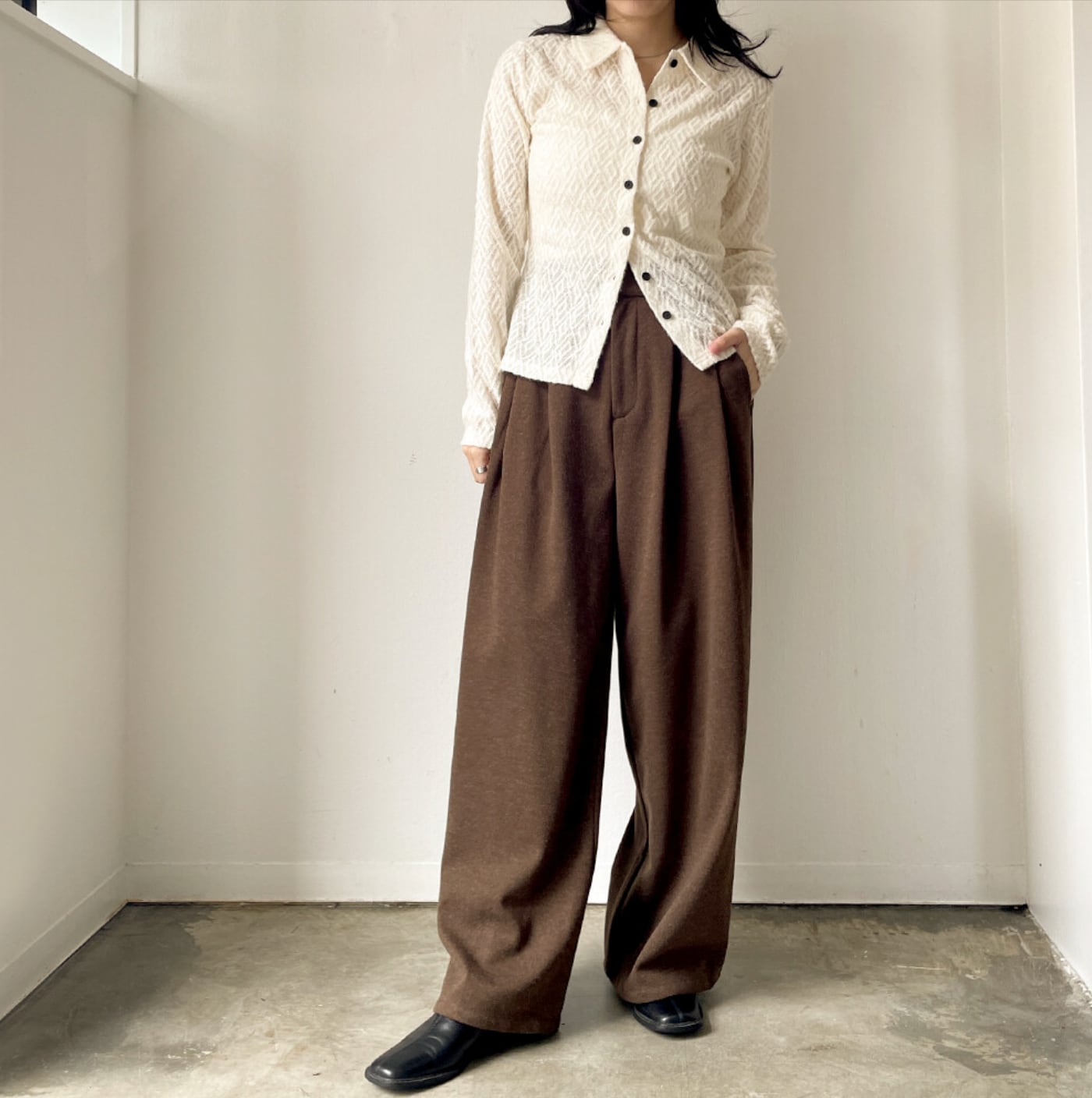 ナンバーミーTOKYO"KARSEY 2TAC SLACKS" BROWN