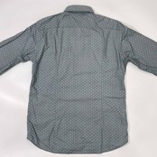 23区 HOMME ニジュウサンクオム 花柄 総柄 ワイドカラー 長袖シャツ 48/グレー×水色 メンズ
