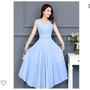 ★送料無料★9号（Ｍ）☆シンプルなシフォンロングワンピ－ス(OPN3125) 