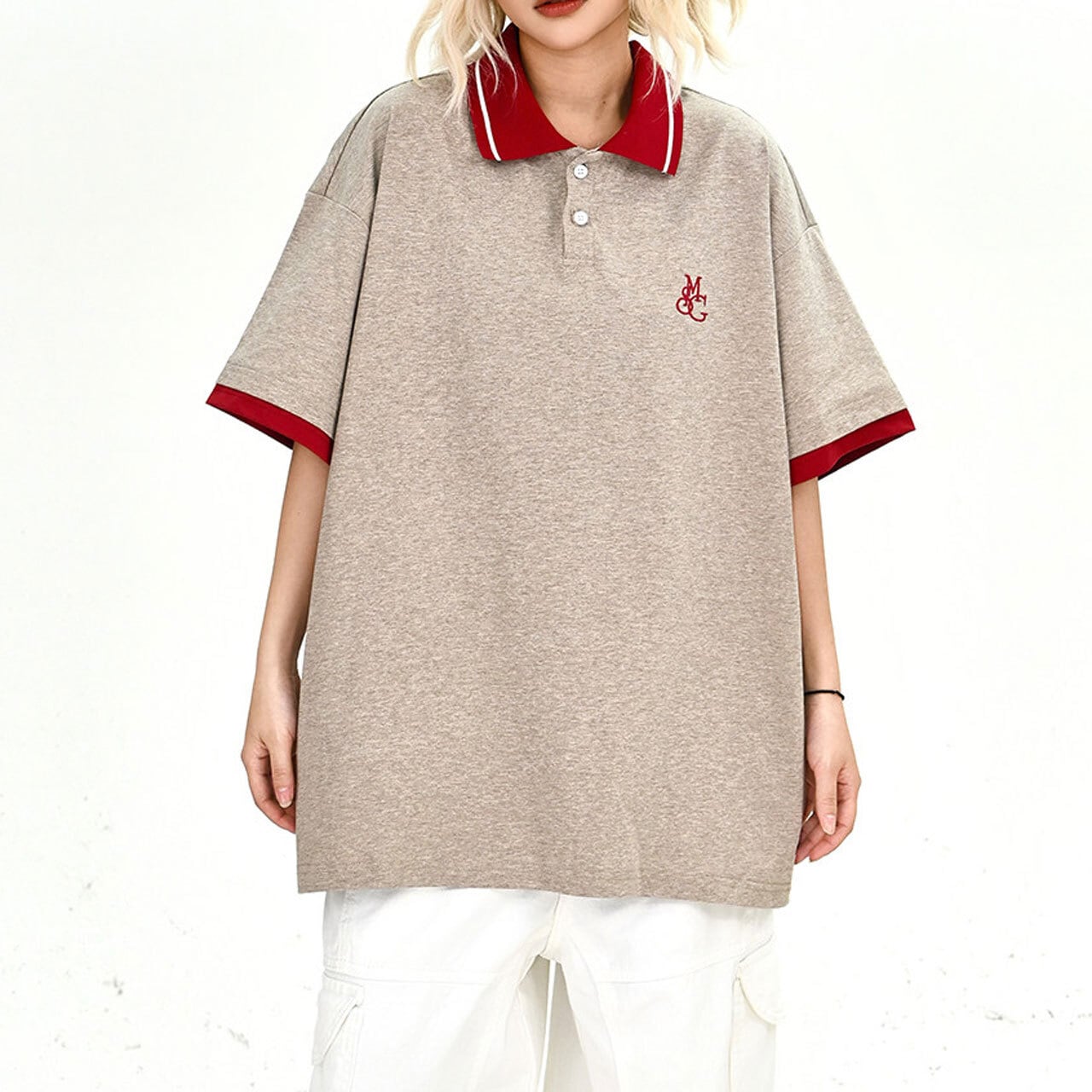 クラシックエンブレムボリュームシルエットポロシャツ 2col R02036