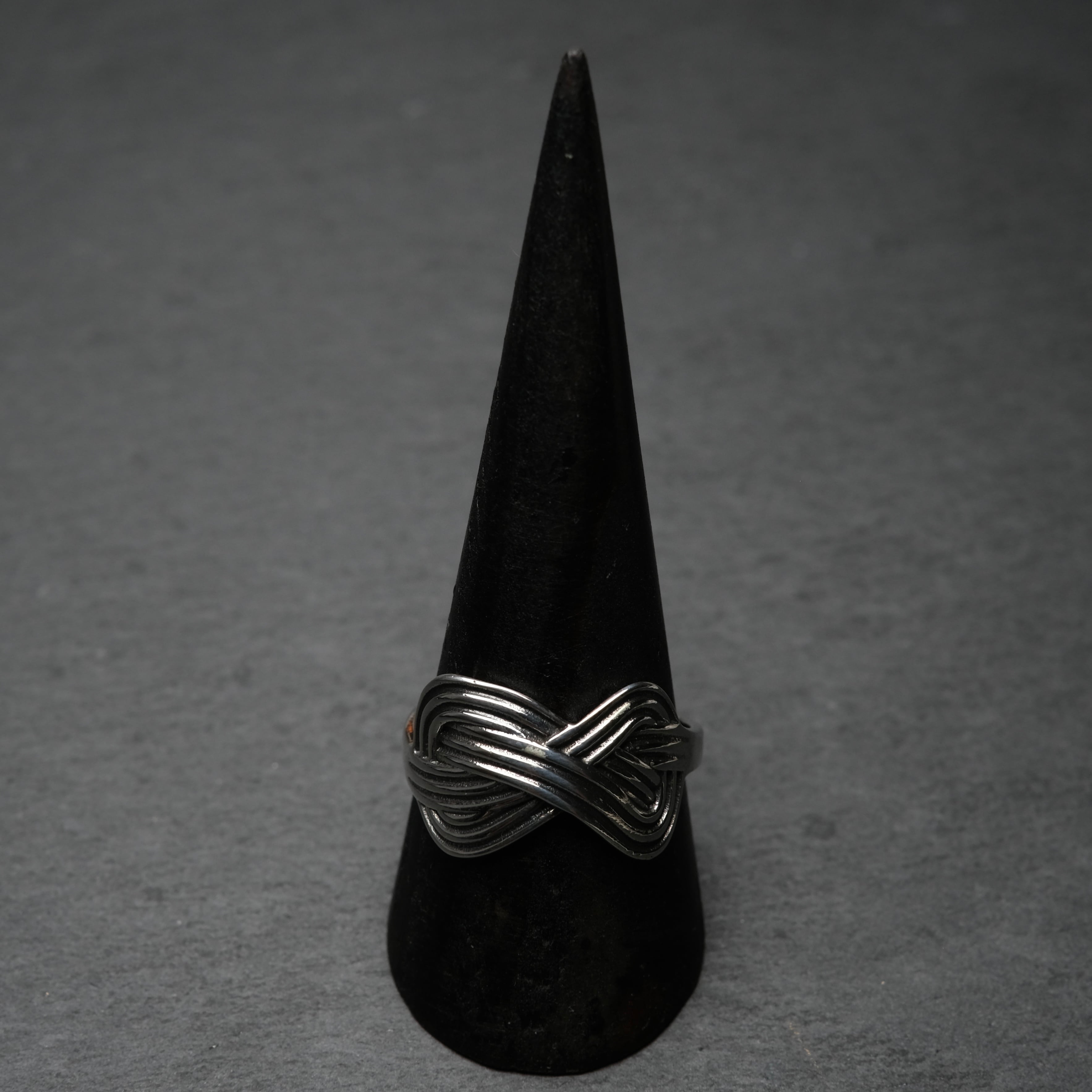 シルバー925 Silver 結び目デザインリング/軽研磨仕上げ/21号