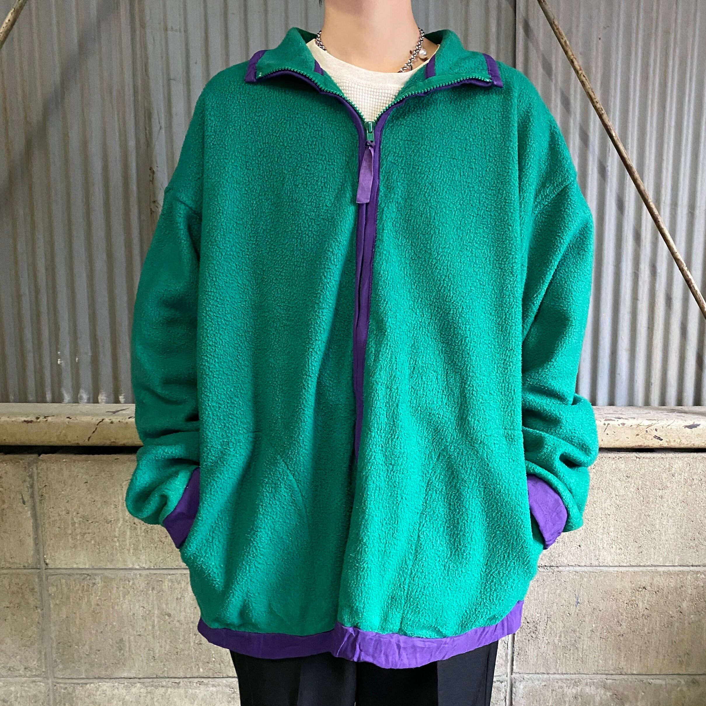 90s オールドギャップ old gap 緑 フリース パーカー XLサイズ-