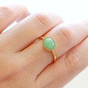 アップルグリーンが魅力的！ 10YG 翡翠 リング14号 jd_rg1836