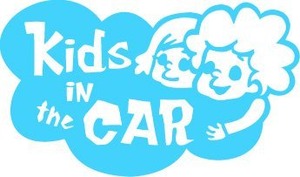 【カッティングシート】Kids in the Car  -子供が車に乗ってます- スカイブルー【Kids】