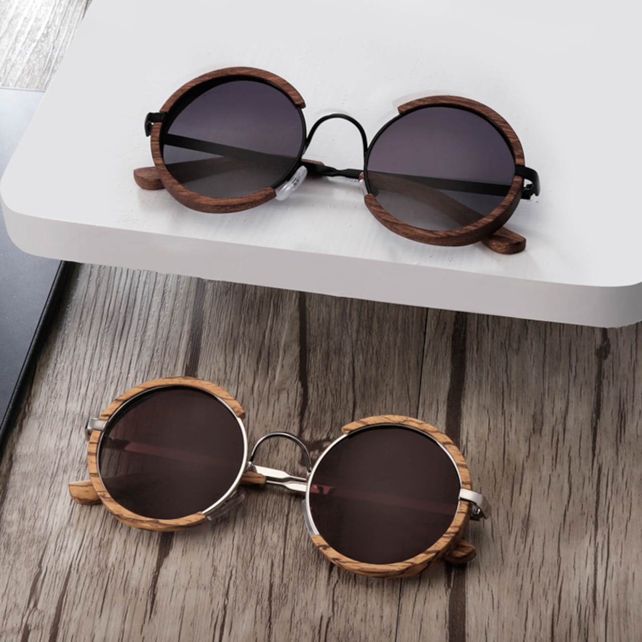 Wood & Metal Round Sunglasses / ウッド & メタル ラウンド サングラス