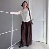 バイカラー切替メッシュtops/アイボリー