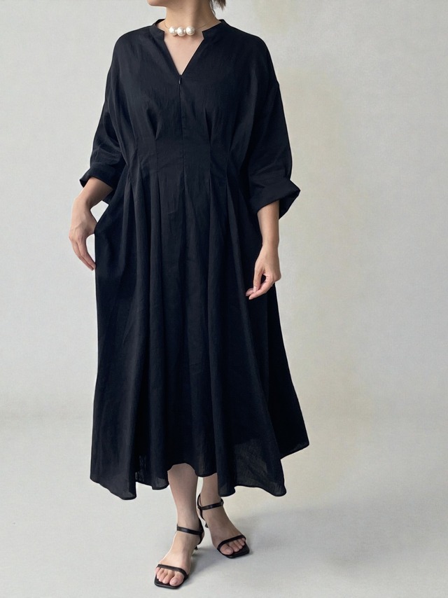 アクラグラナダモノフィラリネンワンピース（ブラック）