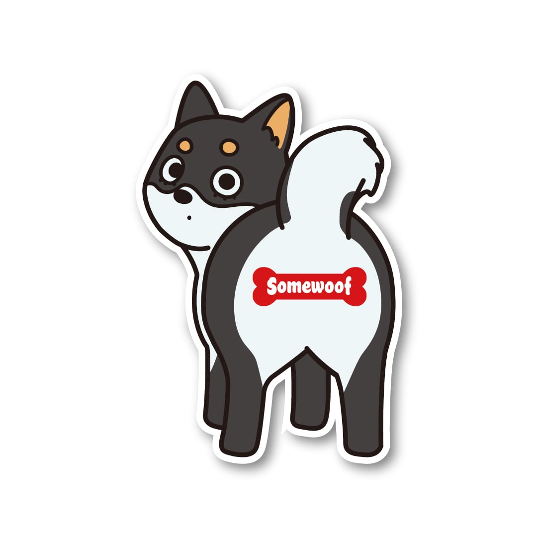 Somewoof 柴犬（黒） ステッカー [Shiba Inu(Black) / Sticker