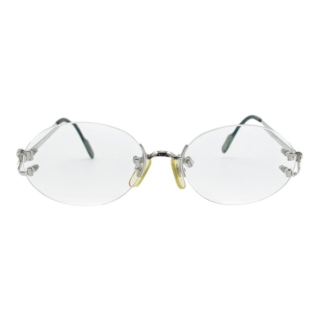 Luxury ◇ Cartier Rimless Double-Point Eyeglasses, Sunglasses, C-Motif, Silver, Men's, Women's, Unisex
