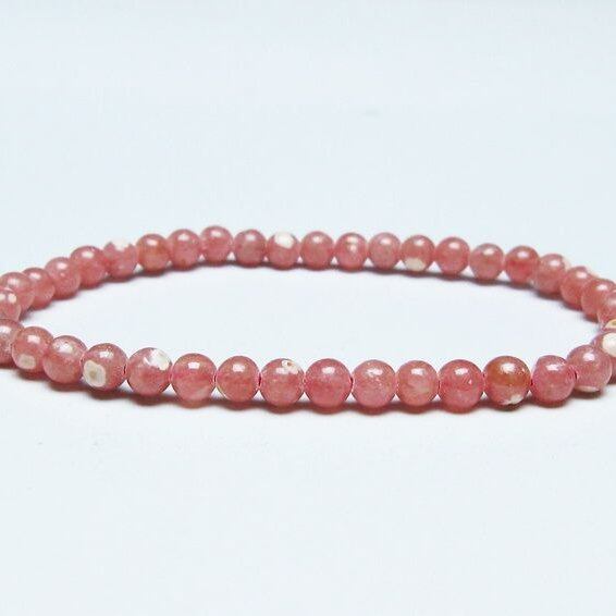 インカローズ ブレスレット 5mm ロードクロサイト ブレス 一点物 メール便可 [M便 1/10] 111-46578