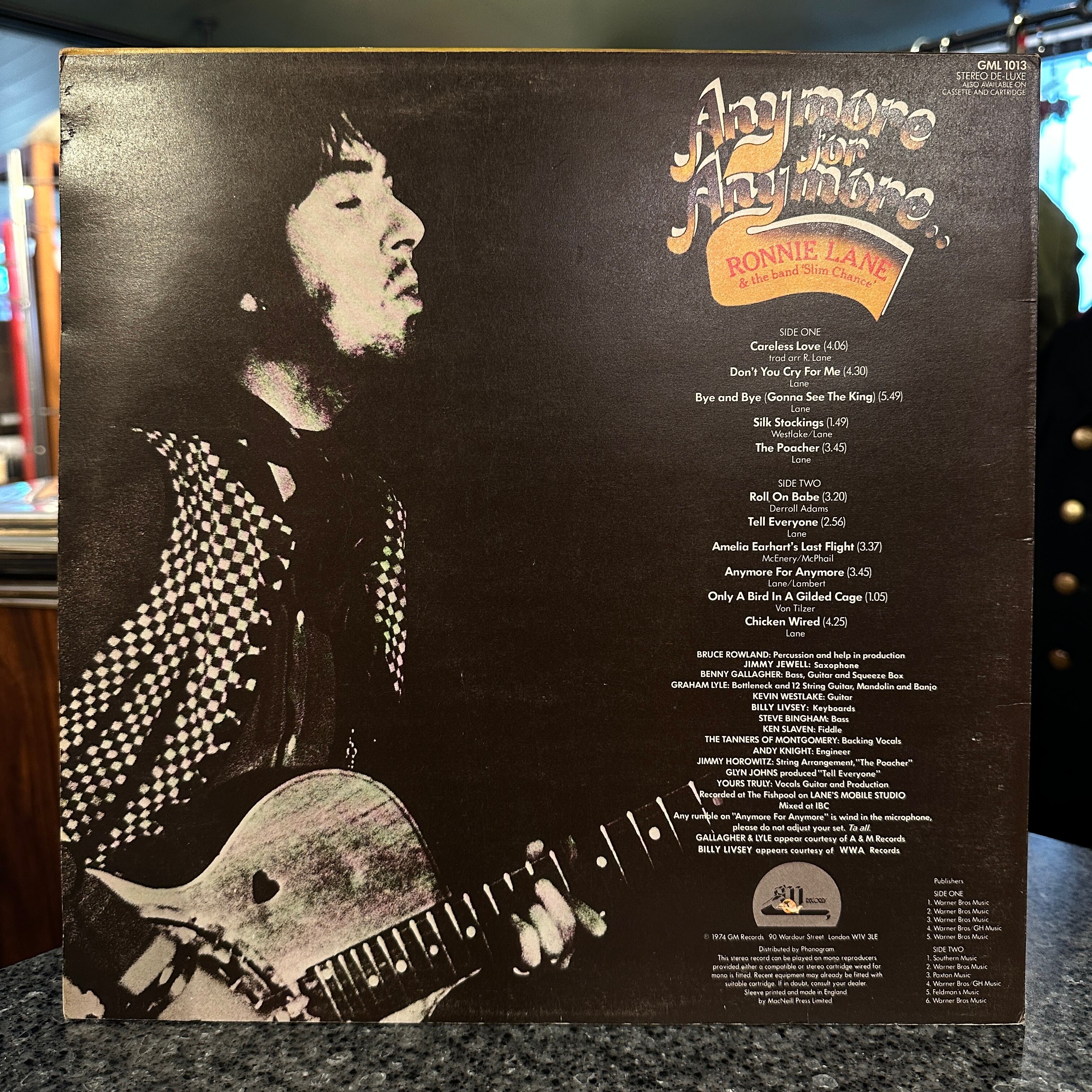 LP】RONNIE LANE & SLIM CHANCE/Anymore For Anymore | SORC 中古