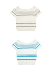 Marée Border Boat Neck Knit F0749