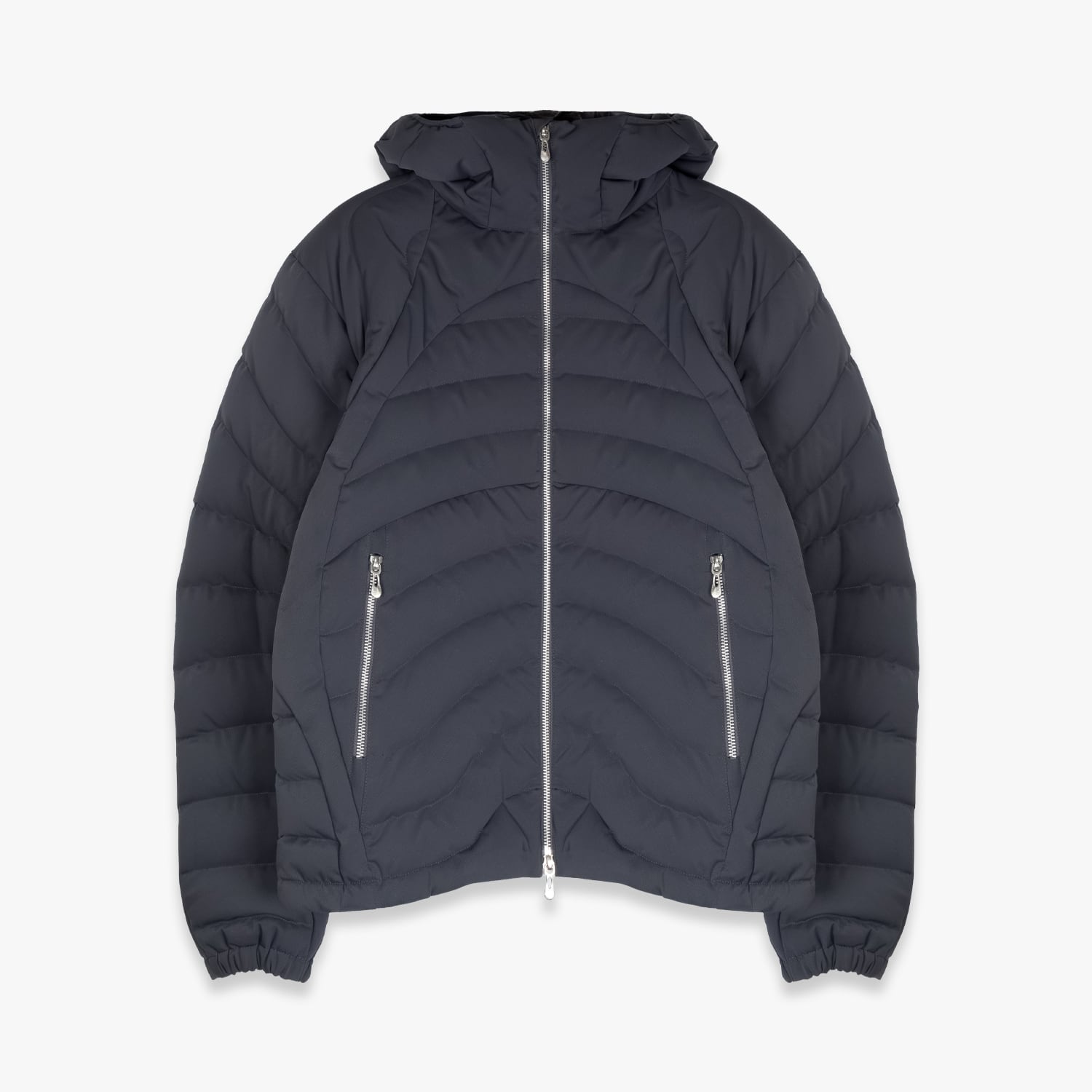 NVRFRGT 26AW PANELLED HOODED PUFFER JACKET (SLATE BLUE)