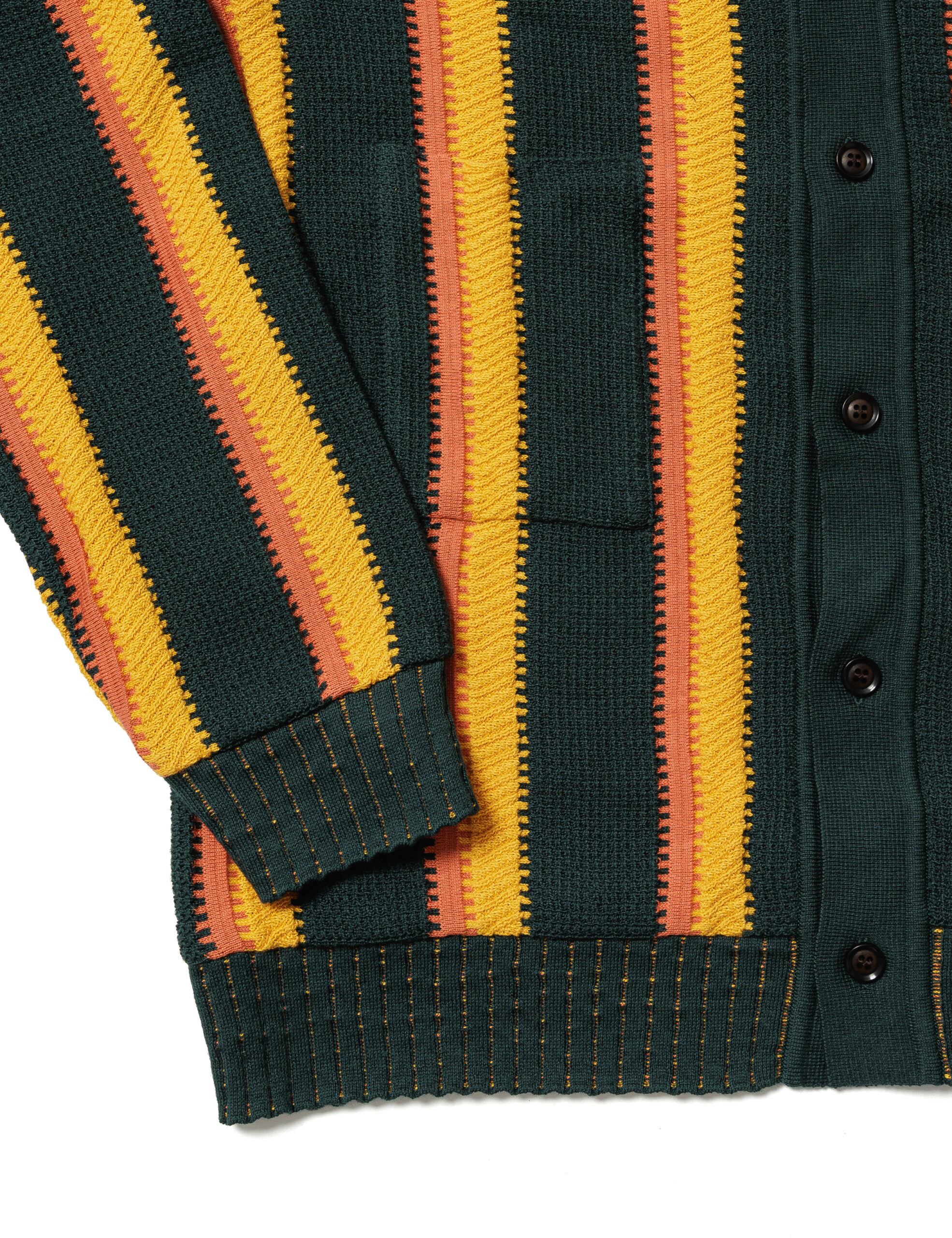24SS】Sasquatchfabrix. STRIPE KNIT CARDIGAN (RASTA) 24SS-KNN 24SS】Sasquatchfabrix. STRIPE KNIT CARDIGAN (RASTA) 24SS-KNN