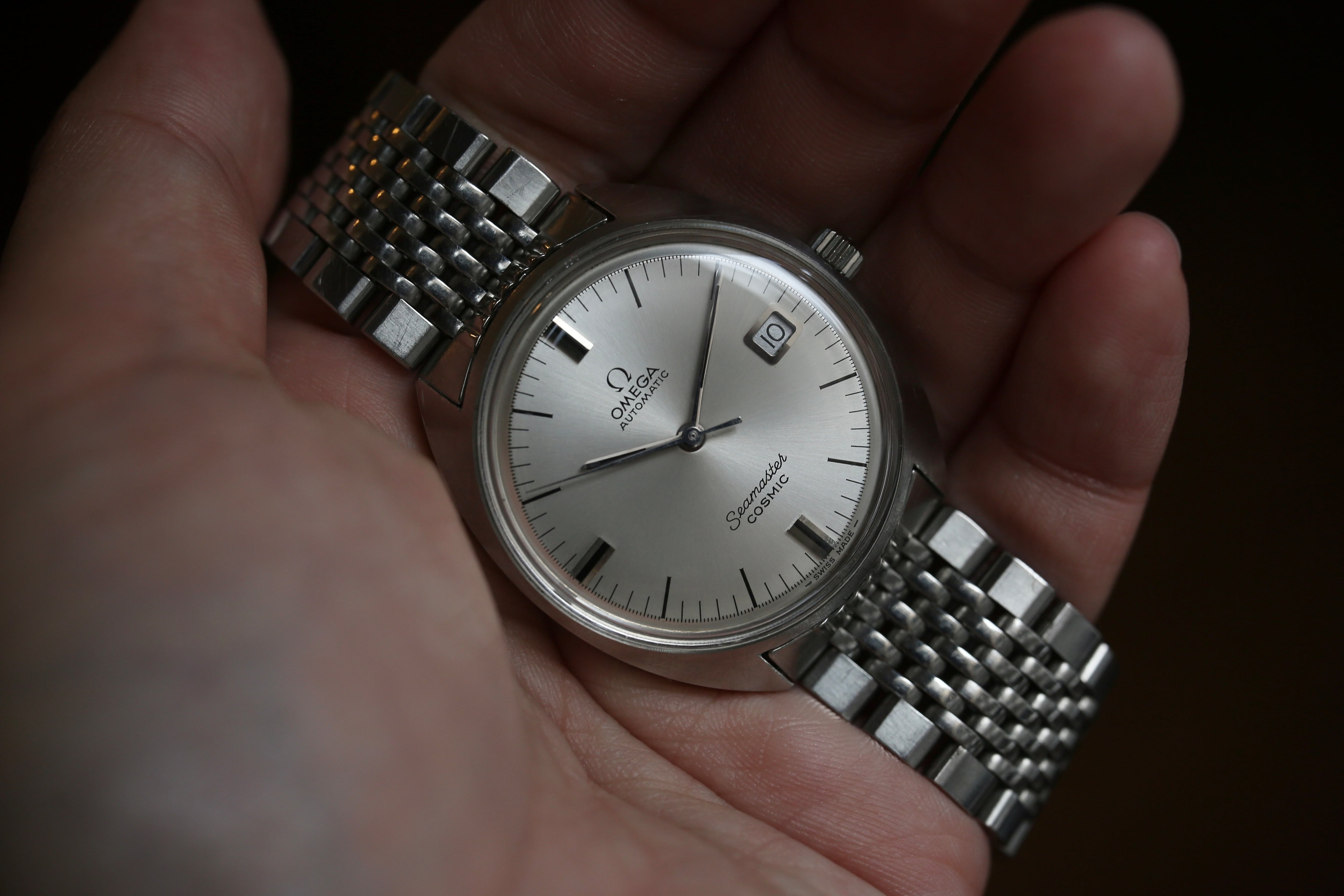 【OMEGA】1969年製 オメガ シーマスターコスミック デイト Cライン(ジェンタモデル) テクニカルマーカー 3気圧防水試験 自動巻き OH済み / automatic / seamaster cosmic / Cal.565 /Vintagewatch