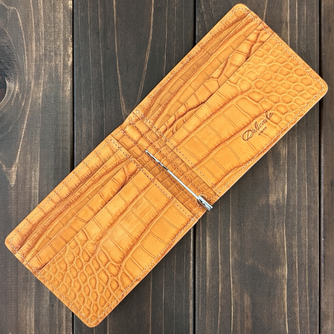 アリゲーター 無双 マネークリップ クラシック キャメル