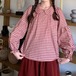 丸襟ギンガムチェックブラウス ・8387
