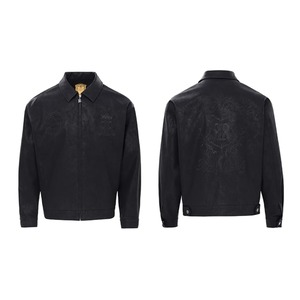 2COLOR/SOUTH embroidery logo velvet jacket
