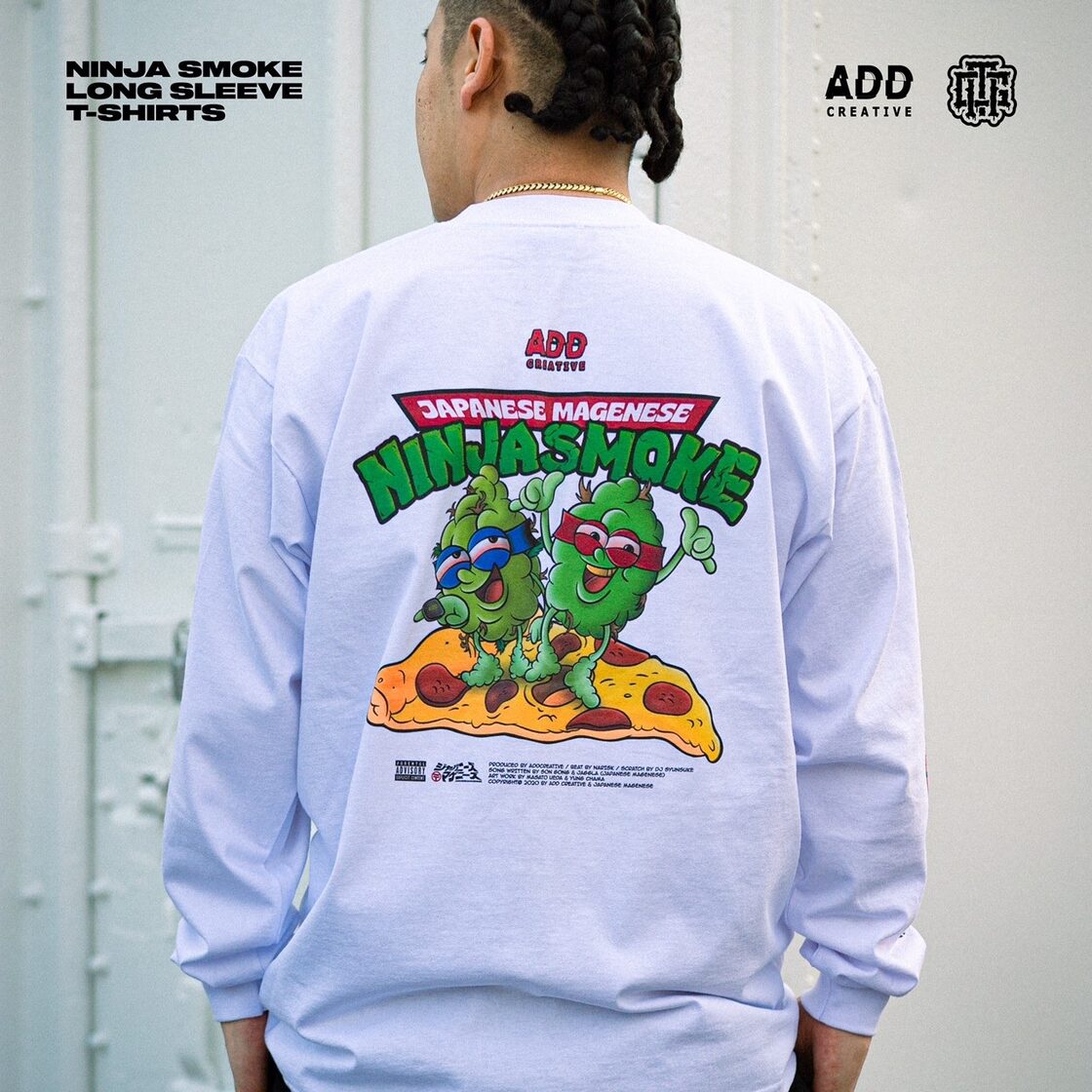ADD CREATIVE×ジャパニーズマゲニーズ NINJA SMOKE L/S TEE(WHT) | PAY ID