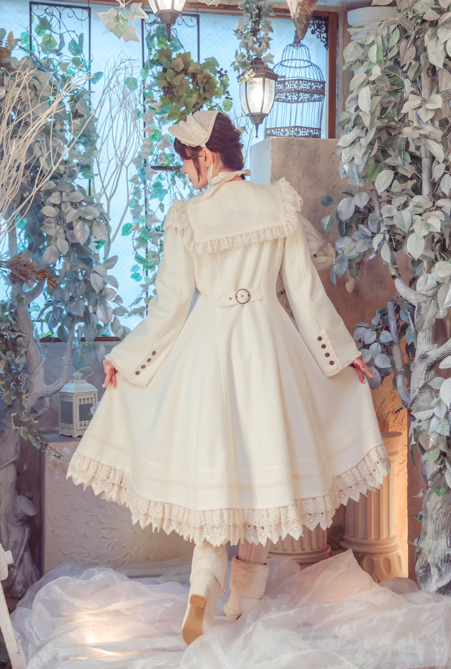 冬の花束 スクエア襟コートワンピース | HoshibakoWorks