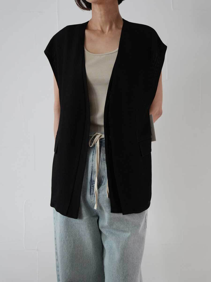 【SALE】415. passione パシオーネ メッシュ素材ジレ(ブラック) 26404