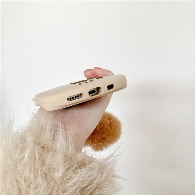Iphone13 対応機種 Pro 猫 アニマル ファー キーホルダー チャーム 韓国 人気 スマホ ケース Cat Animal Fur Charm Case 韓国 アパレル 雑貨 スマホケース レディースファッション専門店 Obolo