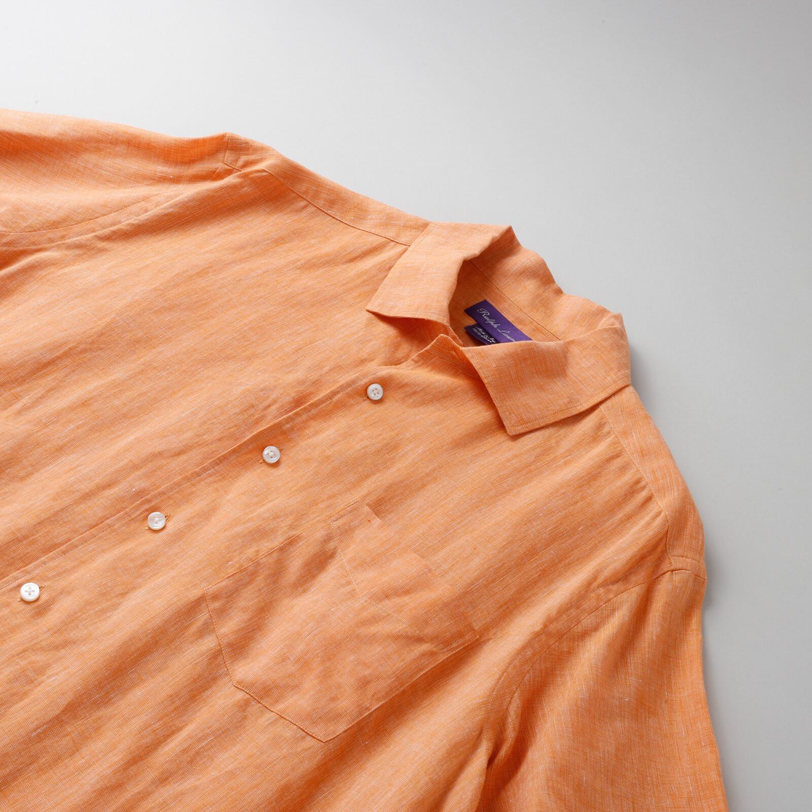 定価8万】Ralph Lauren Purple Label special linen shirt S/S made in