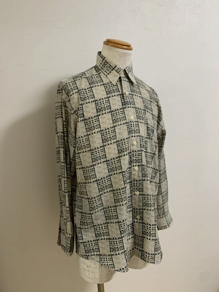 1980~90's Block Pattern Long Sleeve Shirt