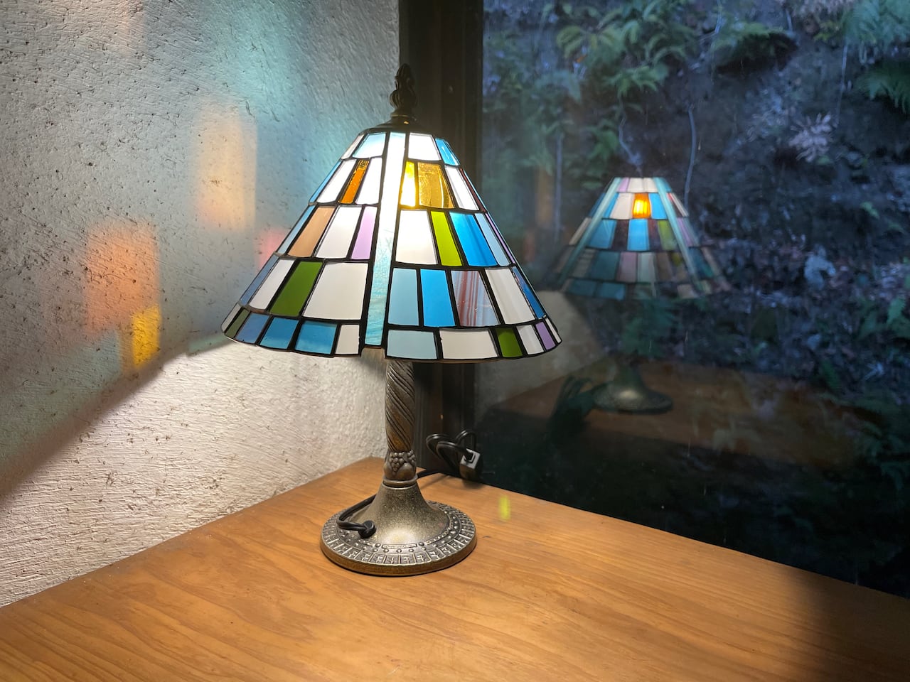 [新作・限定品]クリアコンポジッション（ステンドグラスのテーブルランプ）