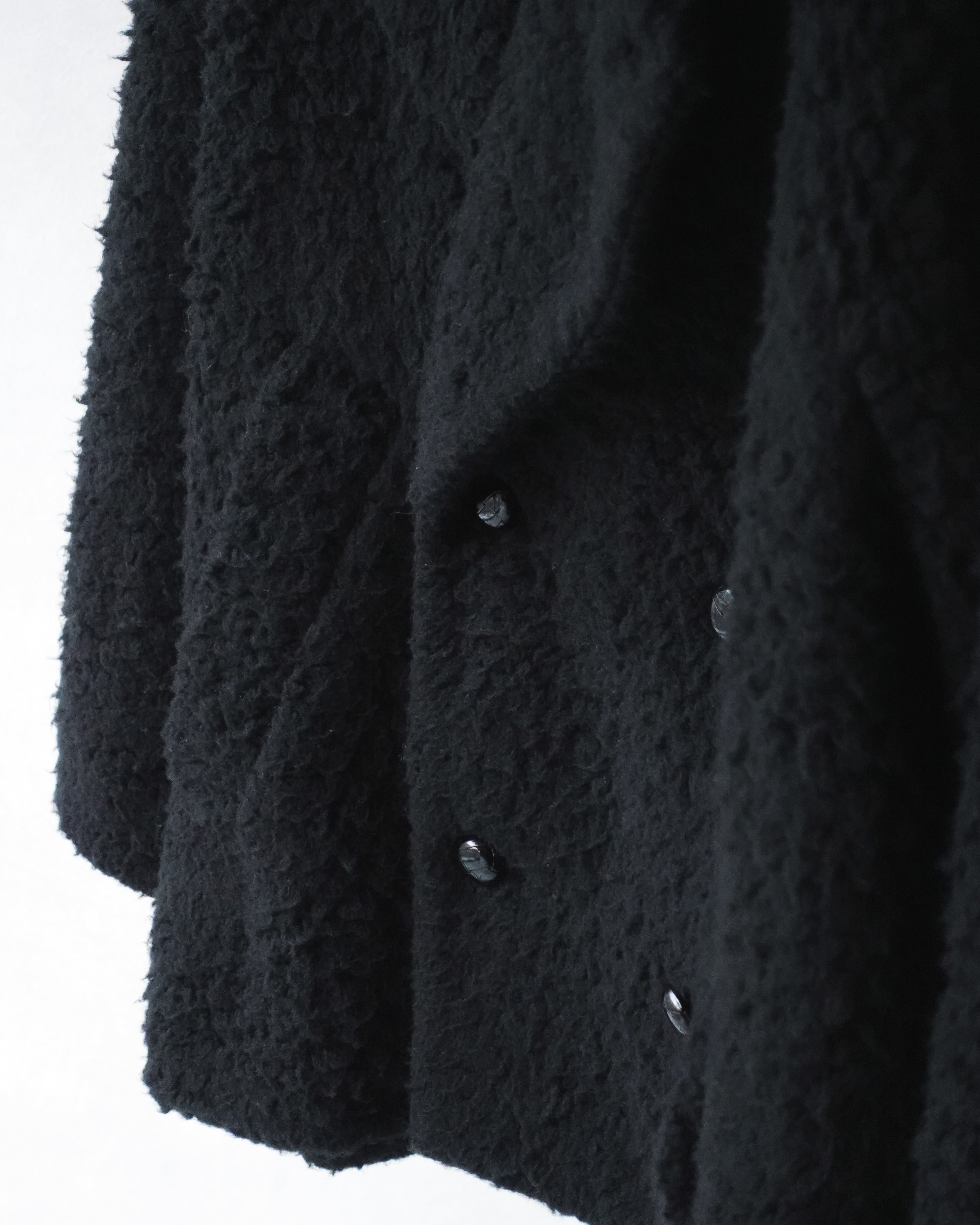 my beautiful landlet FAUX ALPACA OVERSIZE PEA COAT BLACK | nua