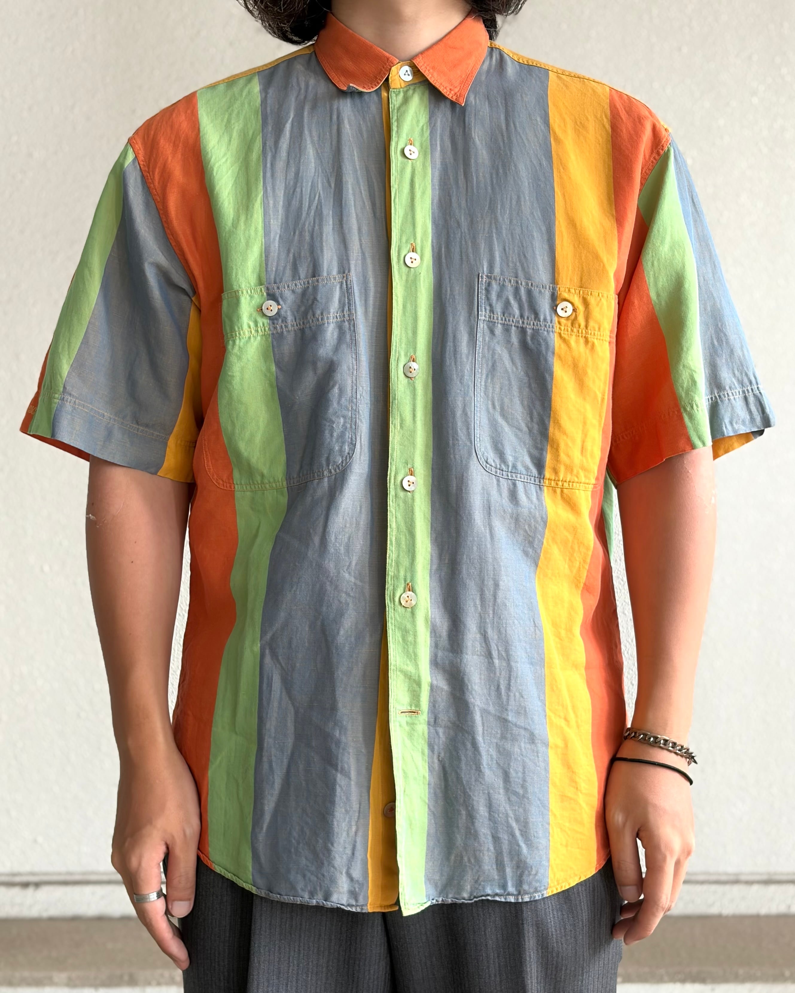 OLD LINEN×COTTON HALF SLEEVE SHIRT | STRAYSHEEP ONLINE