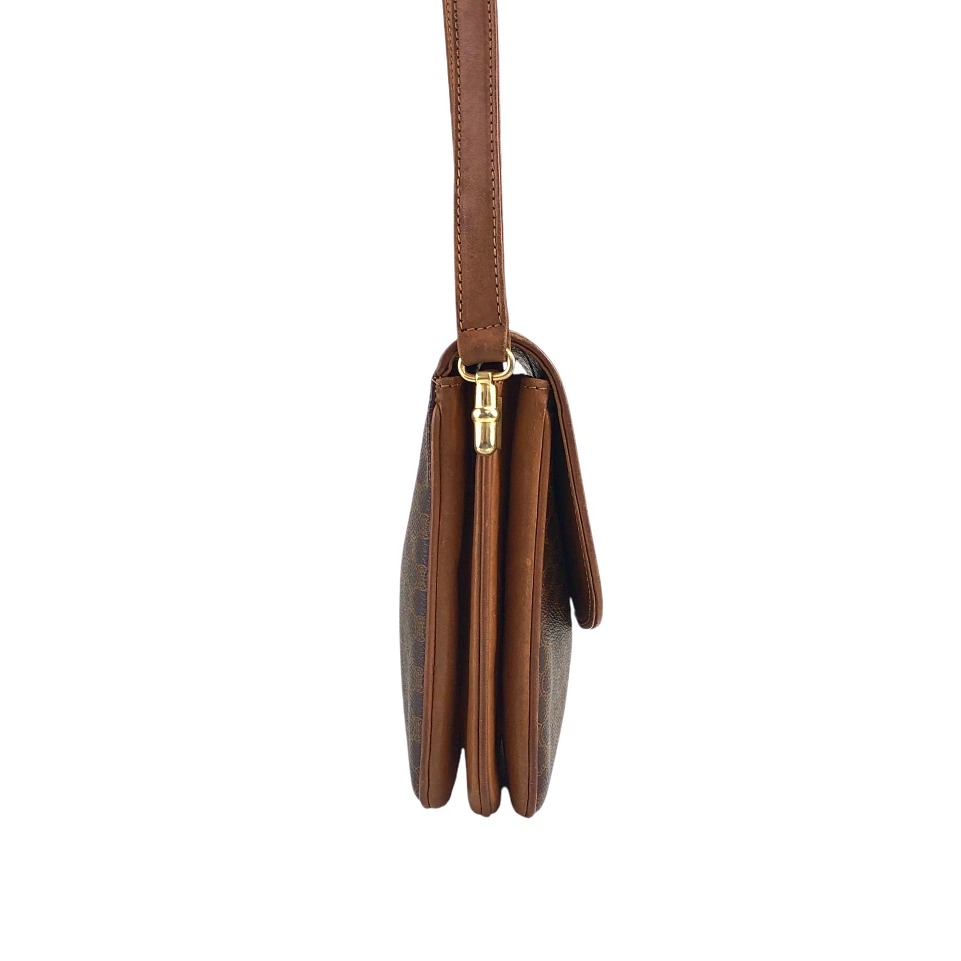 ★CELINE セリーヌ マカダム  ショルダーバッグ ブラウン ブラゾン PVC レザー  zskyr6 CELINE セリーヌ マカダム ショルダーバッグ ブラウン ブラゾン PVC