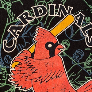 【JOSTENS】90s USA製 MLB セントルイス・カージナルス プリント Tシャツ Cardinals M US古着