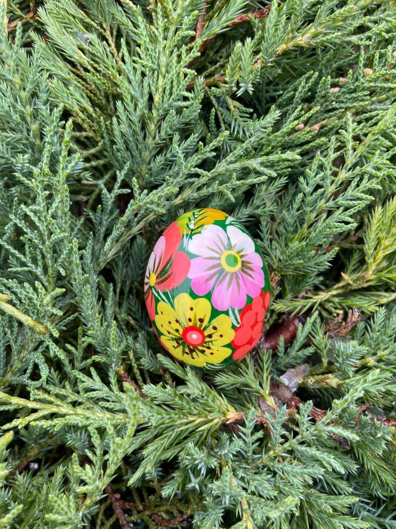 ペトリキウカ塗りのイースター・エッグ 4cm　ホメンコ作 - 2