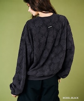 オパールフラワースウェットシャツ (BLACK) CQ-49033
