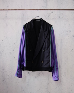 remake tailored short jacket (black×purple)