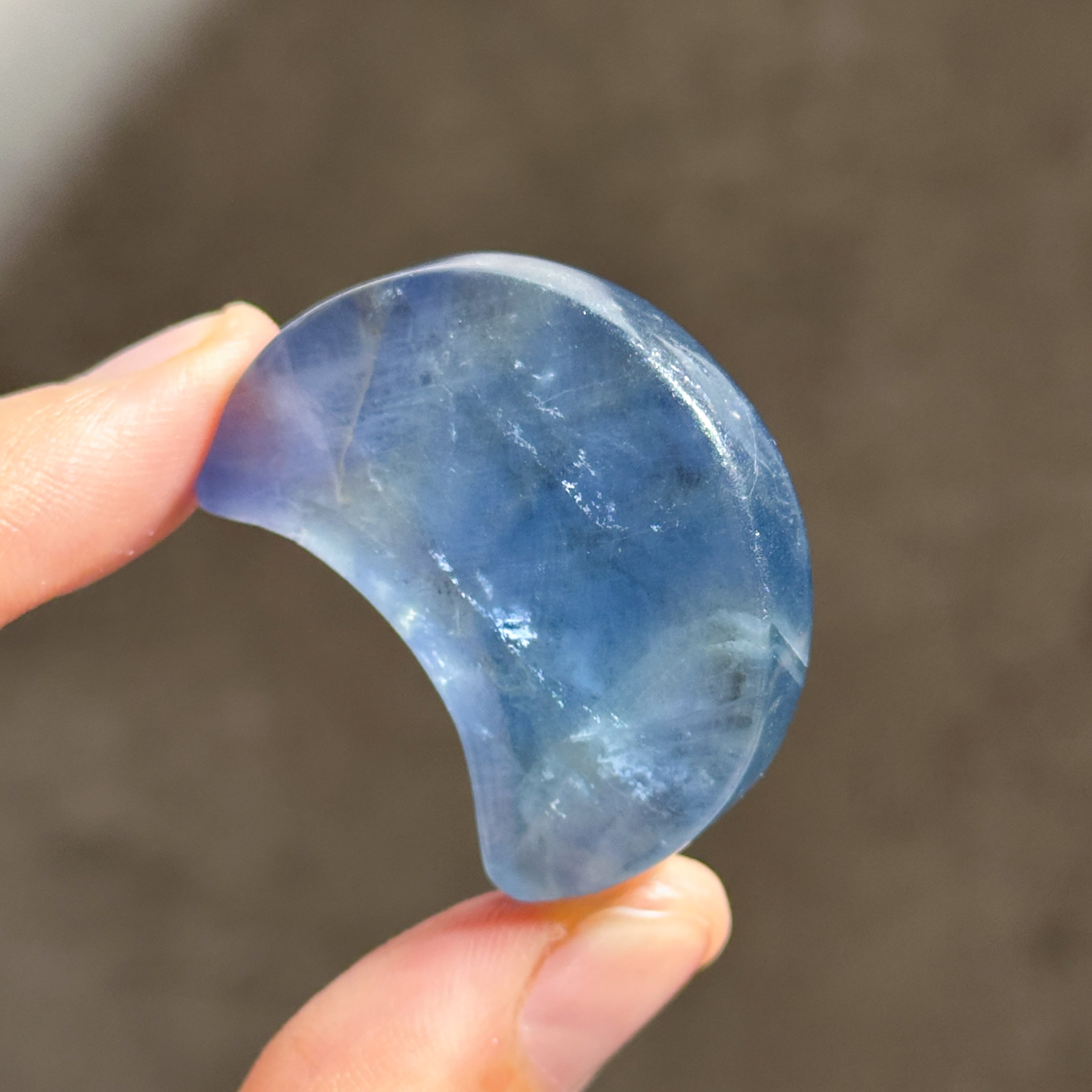 高品質 セリサイトINフローライト♡♡No.2154 ブルーフローライト 三日月11◇ Fluorite ◇天然石・鉱物
