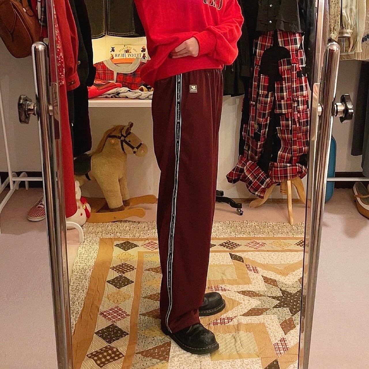 courreges / brown track pants