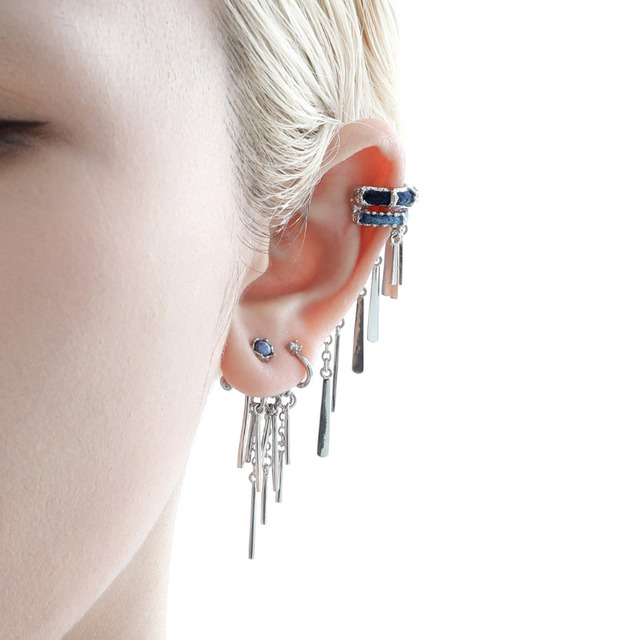 Blue stone chain pierce C1584